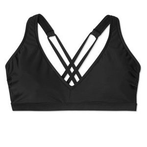 Sporty sexy bralette v neck back tie  bikini top